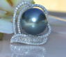 Magnificent Tahitian Pearl Diamond Heart Ring