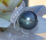 Magnificent Tahitian Pearl Diamond Heart Ring
