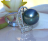 Magnificent Tahitian Pearl Diamond Heart Ring