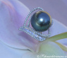 Magnificent Tahitian Pearl Diamond Heart Ring