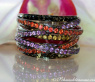 Multi Row Ring with Black Diamonds, Amethysts & Sapphires