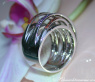 Multi Row Ring with Black Diamonds, Amethysts & Sapphires