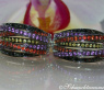 Earrings with black diamonds, amethysts and sapphires