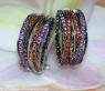 Earrings with black diamonds, amethysts and sapphires