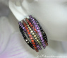 Earrings with black diamonds, amethysts and sapphires