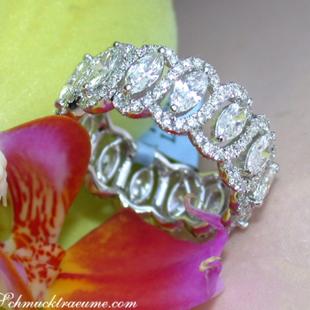 Magnificent diamonds eternity ring with marquise diamonds