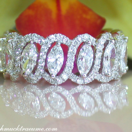 Magnificent diamonds eternity ring with marquise diamonds