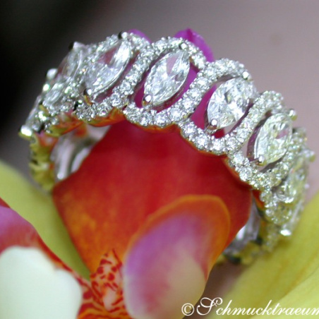 Magnificent diamonds eternity ring with marquise diamonds