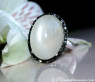 Fancy Moonstone Ring with Black Diamonds