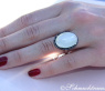 Fancy Moonstone Ring with Black Diamonds