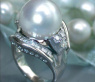 Opulenter Südseeperle Ring mit Diamanten
