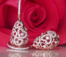 Feminine Diamond Heart Earrings in Rose gold 14k