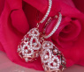 Feminine Diamond Heart Earrings in Rose gold 14k