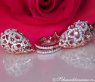 Feminine Diamond Heart Earrings in Rose gold 14k