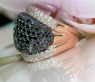 Opulent ring with black & white diamonds