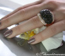 Opulent ring with black & white diamonds