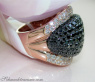 Opulent ring with black & white diamonds