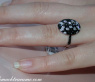 Fancy diamonds ring with black diamonds