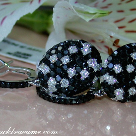 Pretty Black & White Diamond Earrings