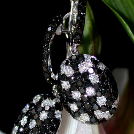 Pretty Black & White Diamond Earrings