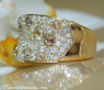 Handsome ring with white & natural brown diamonds