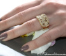 Handsome ring with white & natural brown diamonds