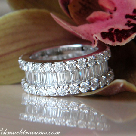 Brillanten Memory Ring mit Baguette Diamanten