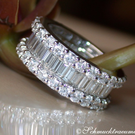 Brillanten Memory Ring mit Baguette Diamanten