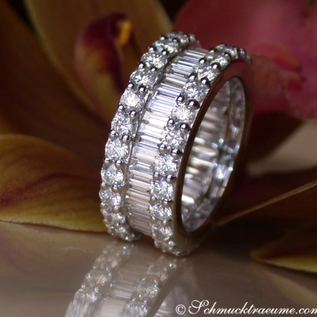 Brillanten Memory Ring mit Baguette Diamanten