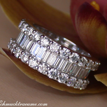 Brillanten Memory Ring mit Baguette Diamanten
