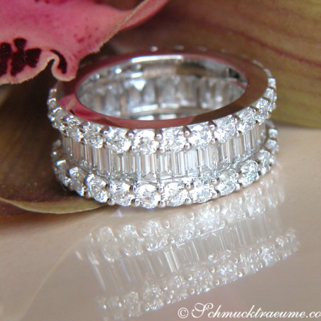 Brillanten Memory Ring mit Baguette Diamanten