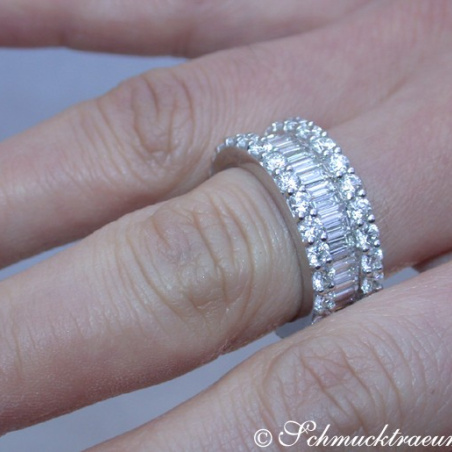 Brillanten Memory Ring mit Baguette Diamanten