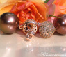 Pretty Earrings with Bronze Tahitian Pearls & Natural Brown Diamonds