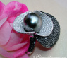 Terrific Tahitian Pearl Ring with Black & White Diamonds