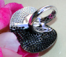 Terrific Tahitian Pearl Ring with Black & White Diamonds