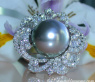 Gorgeous Tahitian Pearl Ring with Diamonds