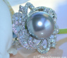 Gorgeous Tahitian Pearl Ring with Diamonds