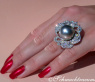 Gorgeous Tahitian Pearl Ring with Diamonds