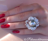 Gorgeous Tahitian Pearl Ring with Diamonds