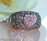 Timeless Heart Ring with Natural Brown & White Diamonds