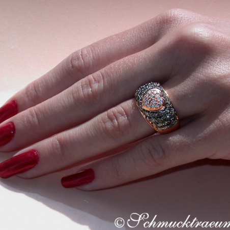 Timeless Heart Ring with Natural Brown & White Diamonds