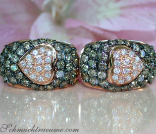 Timeless Heart Earrings with Brown & White Diamonds