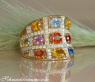 Stately Multicolor Sapphire Ring with Diamonds