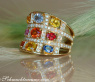 Stately Multicolor Sapphire Ring with Diamonds