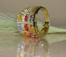 Stately Multicolor Sapphire Ring with Diamonds