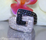 Extravagant Black & White Diamond Belt Ring
