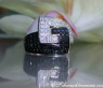 Extravagant Black & White Diamond Belt Ring