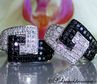 Extravagant Black & White Diamond Belt Earrings