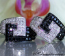 Extravagant Black & White Diamond Belt Earrings