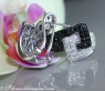 Extravagant Black & White Diamond Belt Earrings